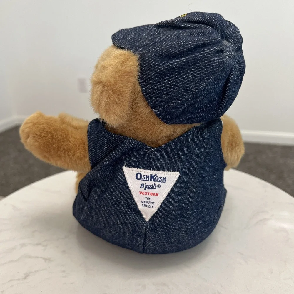 VTG OshKosh B' Gosh teddy bear plush toy overalls hat NOS NWT Eden Toys‎